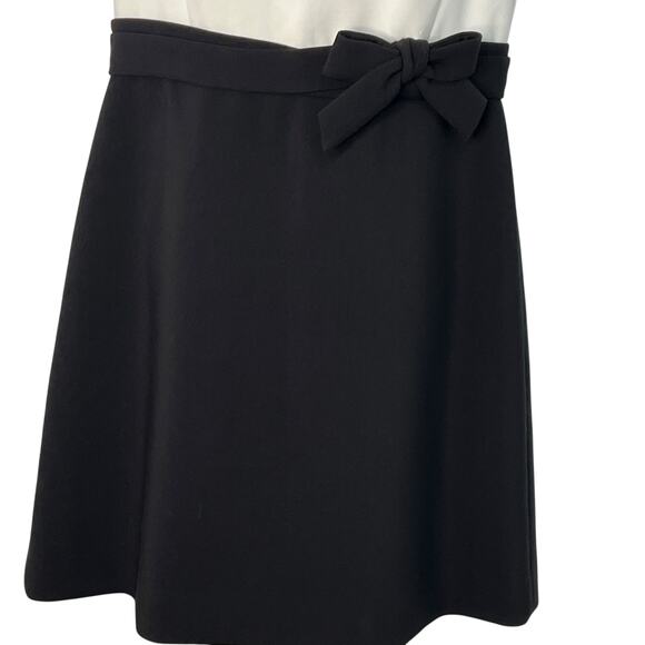 Kate Spade Ivory Black Colorblock Bow Fit and Flare Dress Size 6 Preppy Classic - Picture 4 of 12